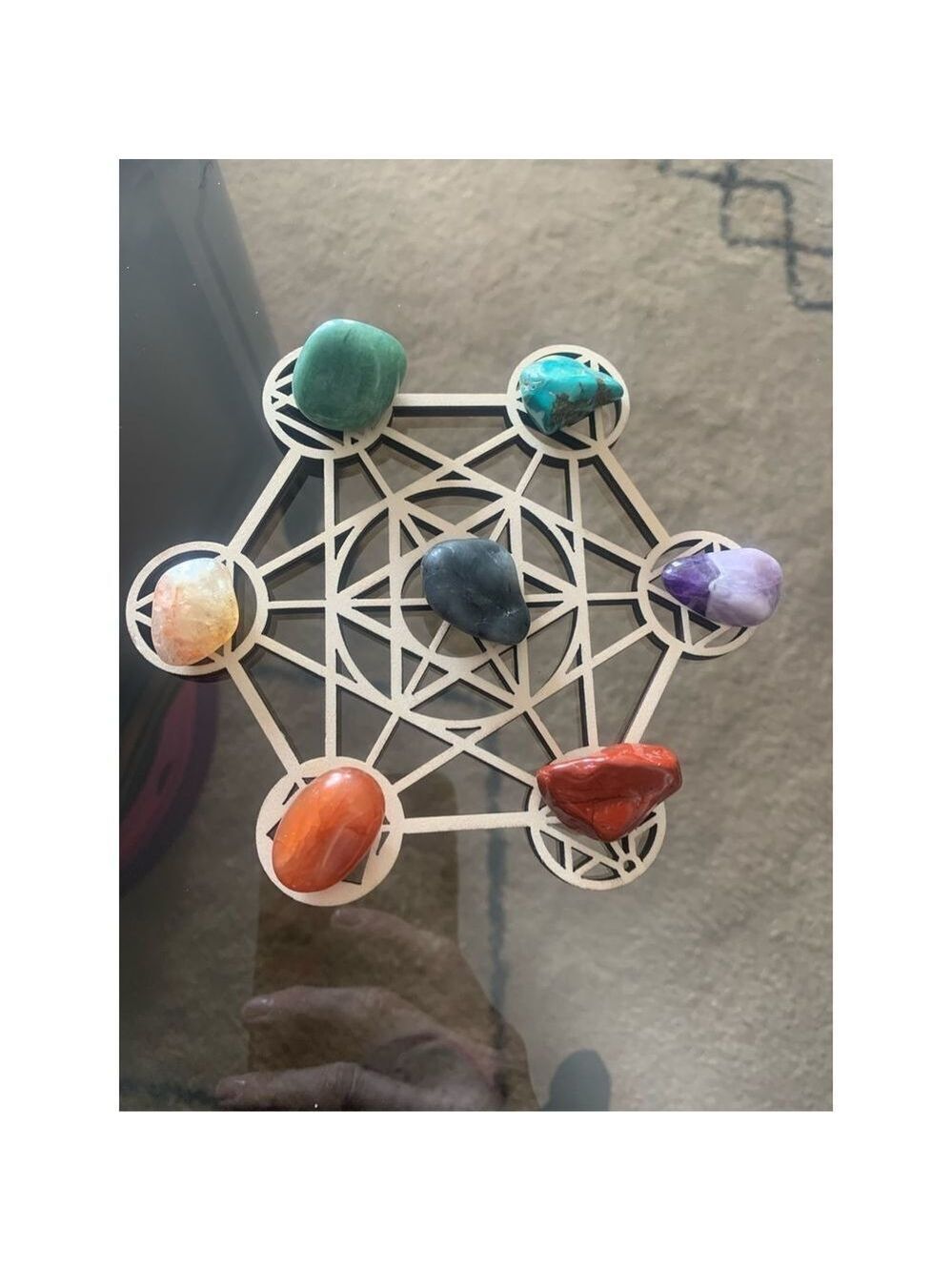 CHAKRA Grid ~ Authentic Stones  
Jasper,carnelian,citrine,aventurine,turquoise,